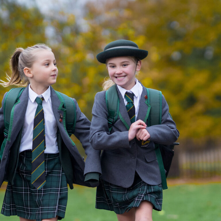 students walking to school