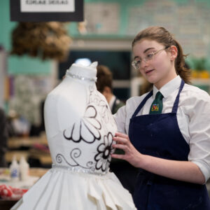 girl detailing a dress