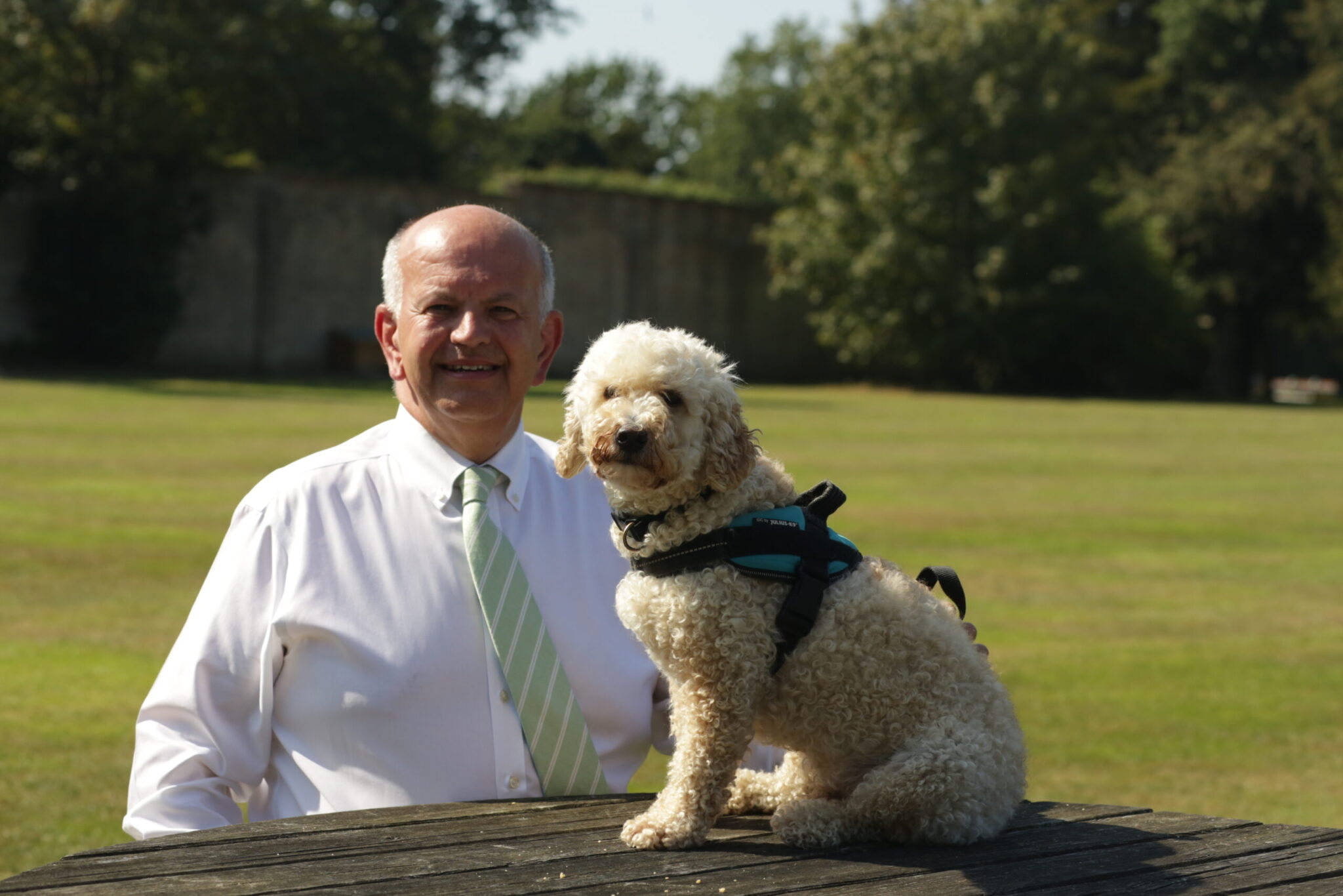 man and a dog